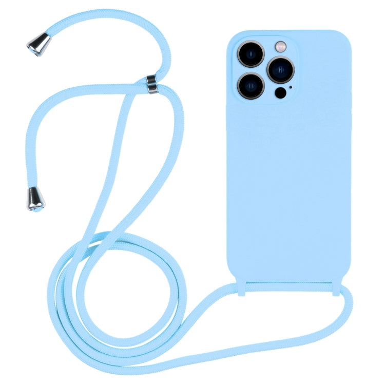 For iPhone 13 Pro Max Crossbody Lanyard Liquid Silicone Case(Blue) - iPhone 13 Pro Max Cases by buy2fix | Online Shopping UK | buy2fix