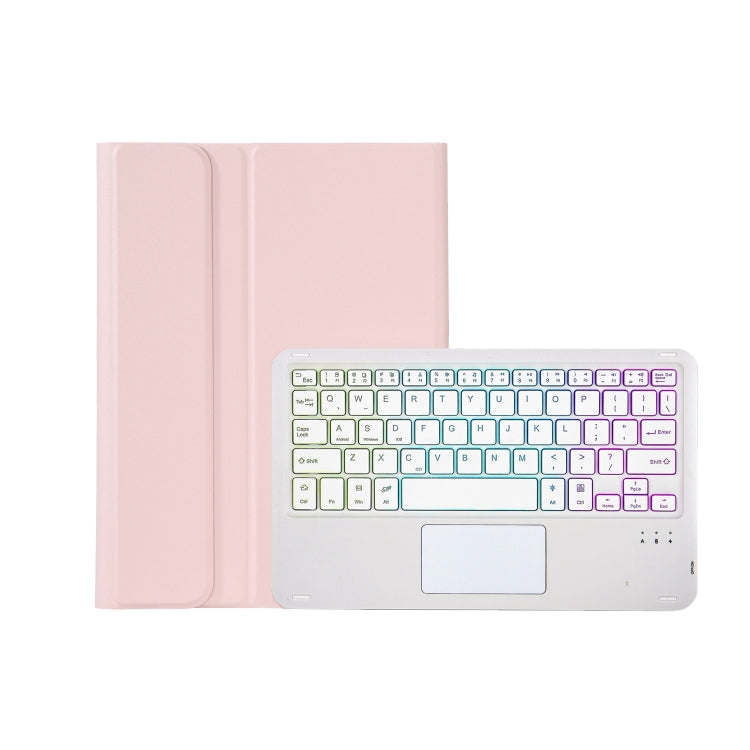 AM18-AS Tri-color Backlight Bluetooth Keyboard Leather Case with Touchpad For Lenovo XiaoXin Pad Pro 2022 11.2 inch(Pink) - Lenovo Keyboard by buy2fix | Online Shopping UK | buy2fix