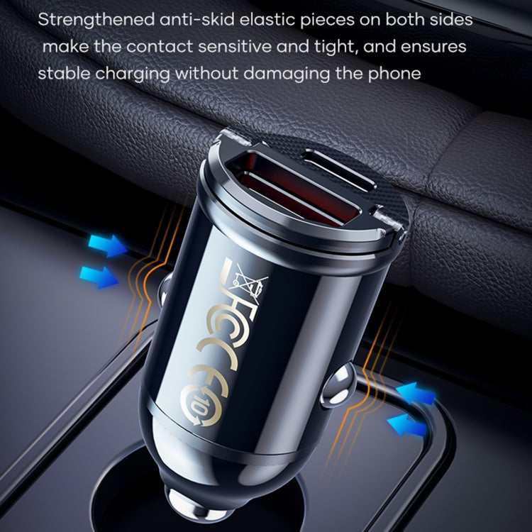 ROCK C13-F H18 Mini Portable Dual Port USB + USB-C / Type-C Car Fast Charger - In Car by ROCK | Online Shopping UK | buy2fix