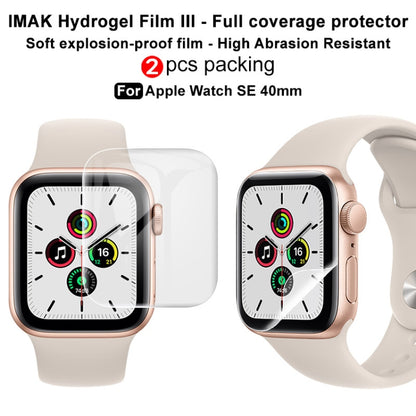 For Apple Watch SE 40mm 2pcs imak Curved Full Screen Hydrogel Film Protector - Others by imak | Online Shopping UK | buy2fix