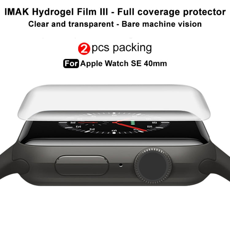 For Apple Watch SE 40mm 2pcs imak Curved Full Screen Hydrogel Film Protector - Others by imak | Online Shopping UK | buy2fix