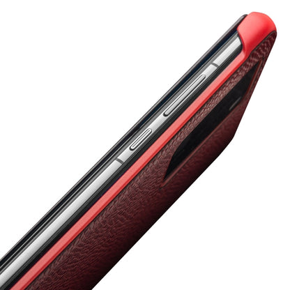 For Huawei P40 QIALINO XiangNai Texture Side Window View Leather Phone Case(Red) - Huawei Cases by QIALINO | Online Shopping UK | buy2fix