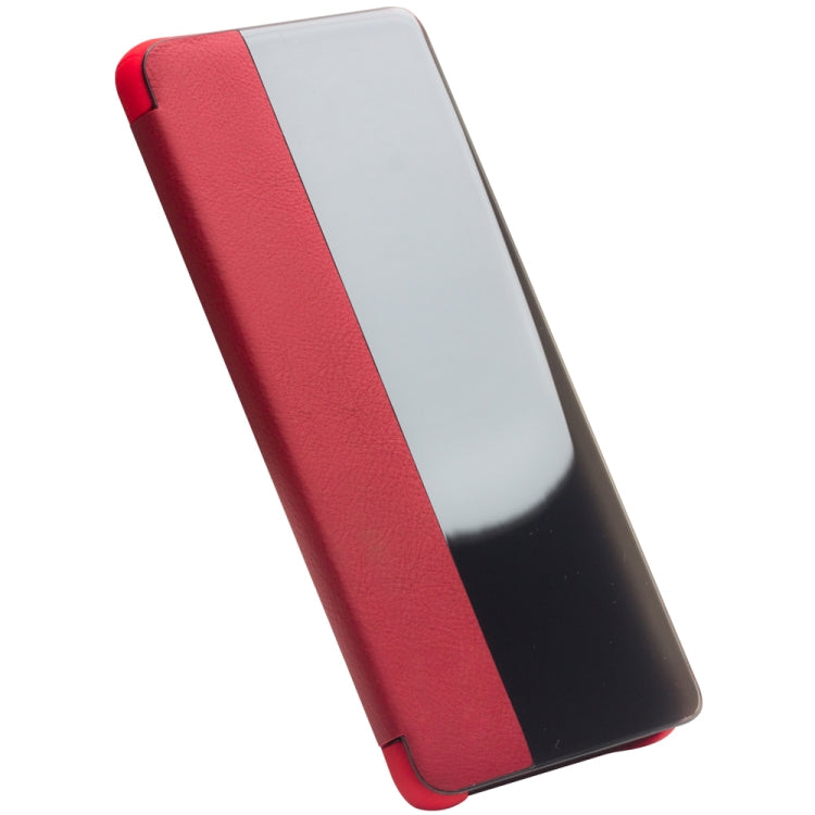 For Huawei P30 QIALINO Genuine Leather Side Window View Smart Phone Case(Red) - Huawei Cases by QIALINO | Online Shopping UK | buy2fix