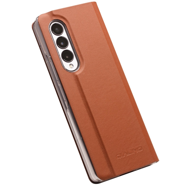 For Samsung Galaxy Z Fold3 5G/W22 5G QIALINO Ultrathin Genuine Leather Phone Case(Brown) - Galaxy Phone Cases by QIALINO | Online Shopping UK | buy2fix