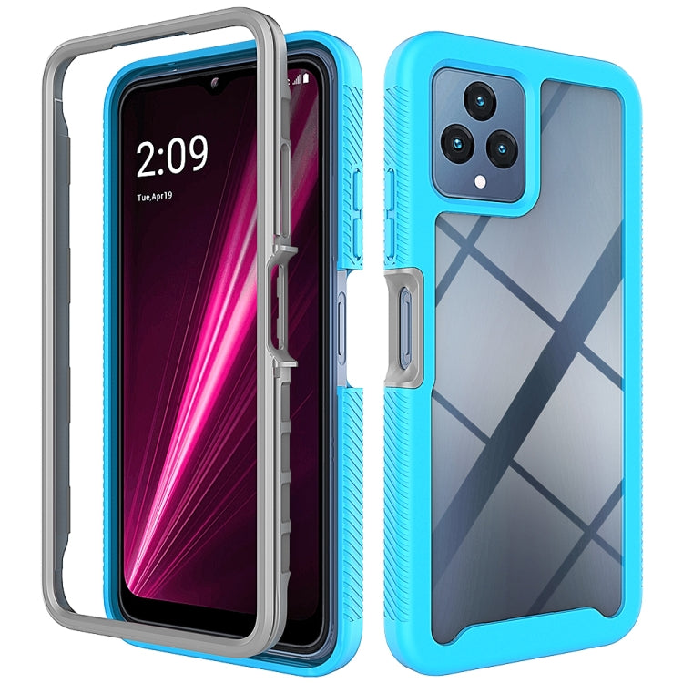 For T-Moblie Revvl 6 5G Starry Sky Solid Color Shockproof TPU Clear PC Phone Case(Sky Blue) - More Brand by buy2fix | Online Shopping UK | buy2fix