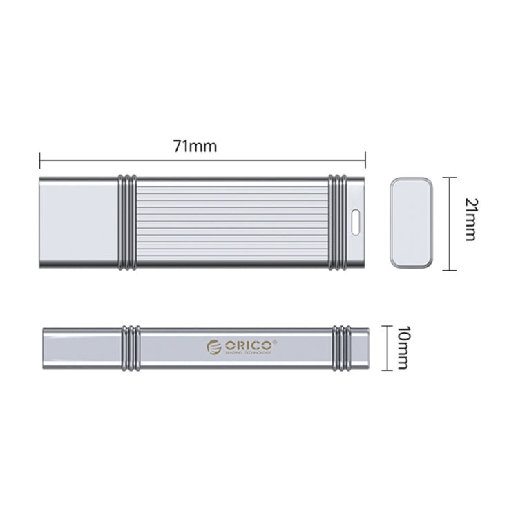 ORICO 128GB Type-C USB3.2 Gen1 USB Flash Drive, Read 260MB/s, Write 50MB/s (Silver) - USB Flash Drives by ORICO | Online Shopping UK | buy2fix