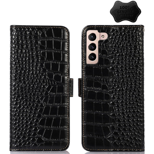 For Samsung Galaxy S23+ 5G Crocodile Top Layer Cowhide Leather Phone Case(Black) - Galaxy S23+ 5G Cases by buy2fix | Online Shopping UK | buy2fix