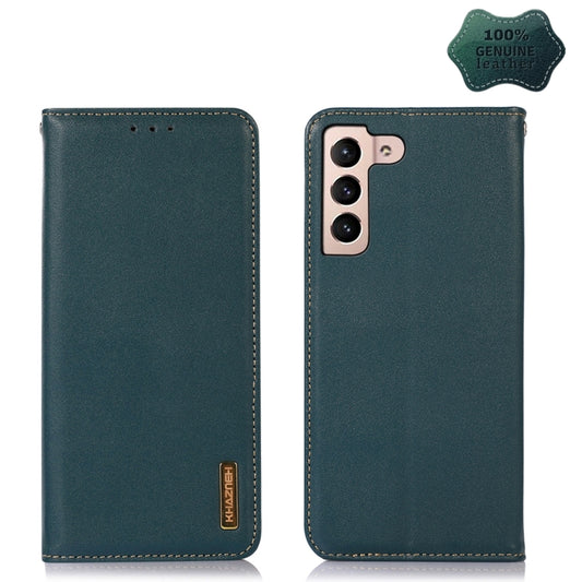 For Samsung Galaxy S23+ 5G KHAZNEH Nappa Top Layer Cowhide Leather Phone Case(Green) - Galaxy S23+ 5G Cases by buy2fix | Online Shopping UK | buy2fix