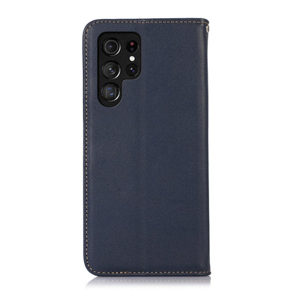 For Samsung Galaxy S23 Ultra 5G KHAZNEH Nappa Top Layer Cowhide Leather Phone Case(Blue) - Galaxy S23 Ultra 5G Cases by buy2fix | Online Shopping UK | buy2fix