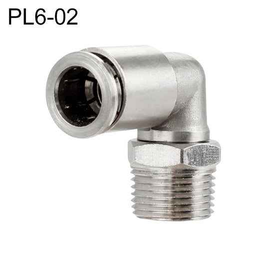 PL6-02 LAIZE Nickel Plated Copper Elbow Male Thread Pneumatic Quick Fitting Connector -  by LAIZE | Online Shopping UK | buy2fix