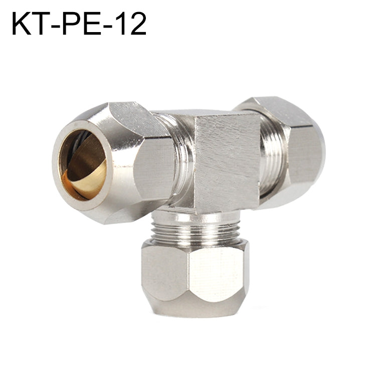 KT-PE-12 LAIZE Nickel Plated Copper T Type Tee Pneumatic Quick Fitting Copper Pipe Connector -  by LAIZE | Online Shopping UK | buy2fix