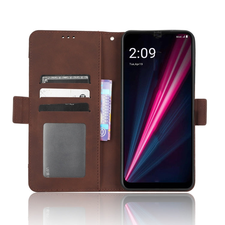 For T-Mobile REVVL 6 Pro 5G Skin Feel Calf Texture Card Slots Leather Phone Case(Brown) - More Brand by buy2fix | Online Shopping UK | buy2fix