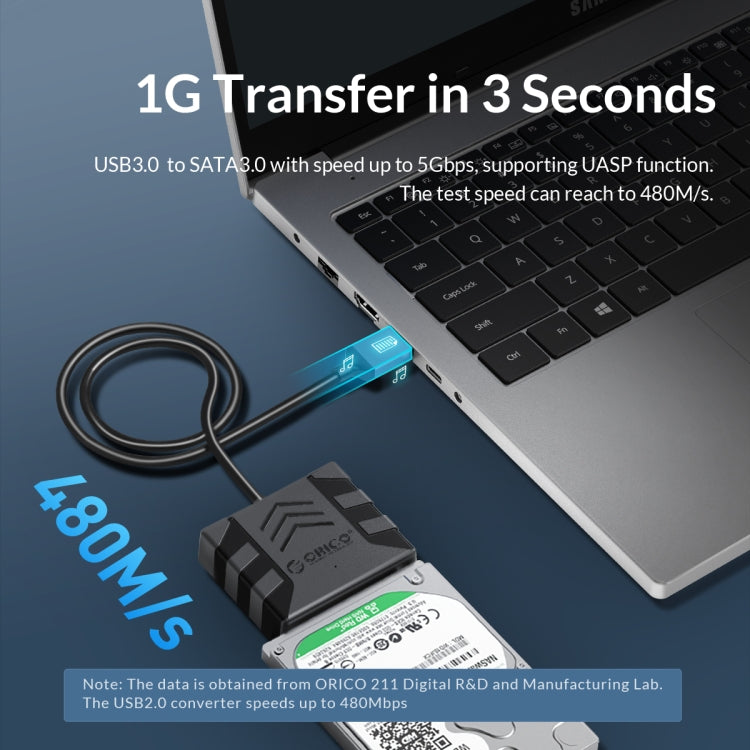 ORICO UTS1 Type-C / USB-C USB 3.0 2.5-inch SATA HDD Adapter, Cable Length:1m - USB to IDE / SATA by ORICO | Online Shopping UK | buy2fix