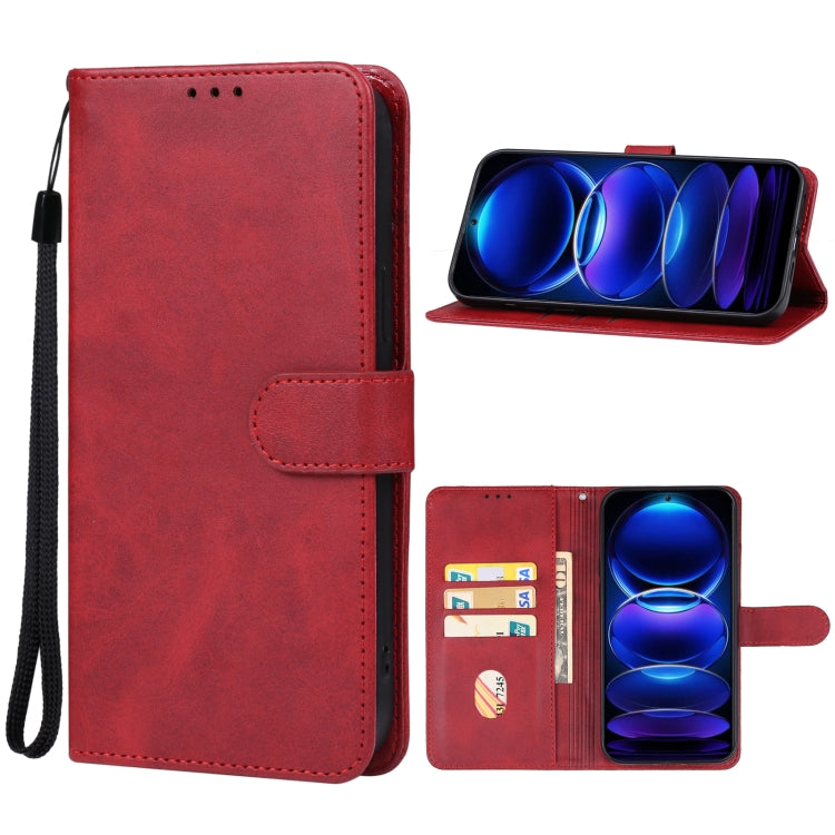 For Xiaomi Redmi Note 12 China Leather Phone Case(Red) - Note 12 Cases by buy2fix | Online Shopping UK | buy2fix