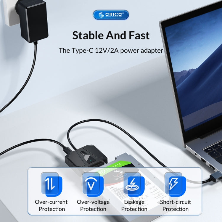ORICO UTS2 USB 3.0 2.5-inch SATA HDD Adapter with 12V 2A Power Adapter, Cable Length:0.5m(AU Plug) - USB to IDE / SATA by ORICO | Online Shopping UK | buy2fix
