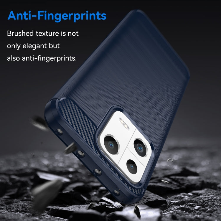 For Xiaomi 13 Brushed Texture Carbon Fiber TPU Phone Case(Blue) - 13 Cases by buy2fix | Online Shopping UK | buy2fix