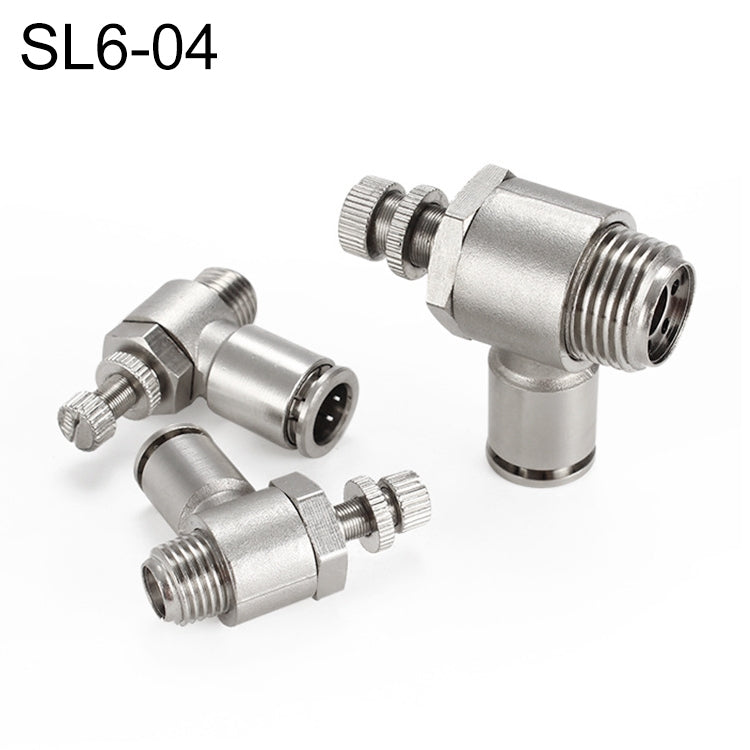 SL6-04 LAIZE Nickel Plated Copper Male Thread Throttle Valve Pneumatic Connector -  by LAIZE | Online Shopping UK | buy2fix