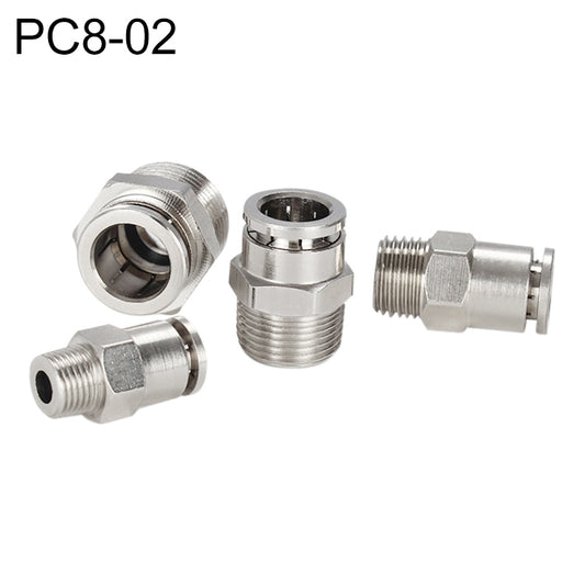 PC8-02 LAIZE Nickel Plated Copper Male Thread Straight Pneumatic Quick Connector -  by LAIZE | Online Shopping UK | buy2fix