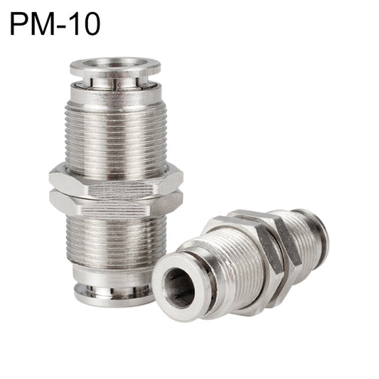 PM-10 LAIZE Nickel Plated Copper Bulkhead Straight Pneumatic Quick Connector -  by LAIZE | Online Shopping UK | buy2fix