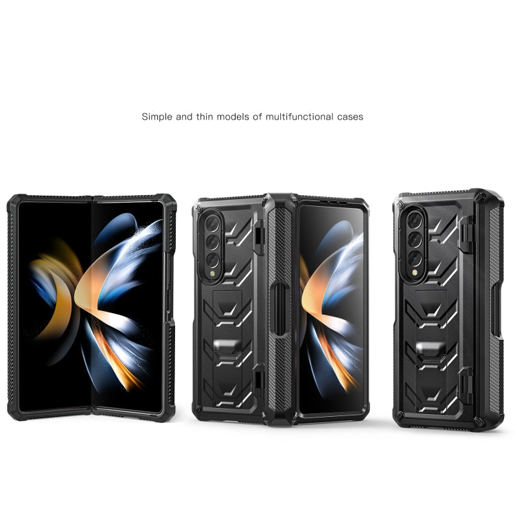 For Samsung Galaxy Z Fold4 5G SM-F936 Armored All-inclusive Shockproof Folding Phone Case(Black) - Galaxy Z Fold4 5G Cases by buy2fix | Online Shopping UK | buy2fix