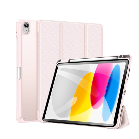 For iPad 10th Gen 10.9 2022 DUX DUCIS TOBY Series Antiskid Leather Smart Tablet Case(Pink) - iPad 10th Gen 10.9 Cases by DUX DUCIS | Online Shopping UK | buy2fix