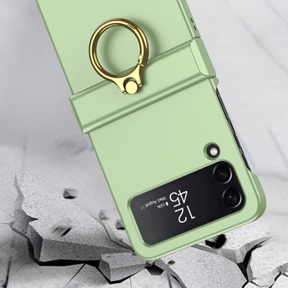For Samsung Galaxy Z Flip4 GKK Ultrathin Hinge Full Coverage Phone Case with Ring Holder(White) - Galaxy Z Flip4 5G Cases by GKK | Online Shopping UK | buy2fix