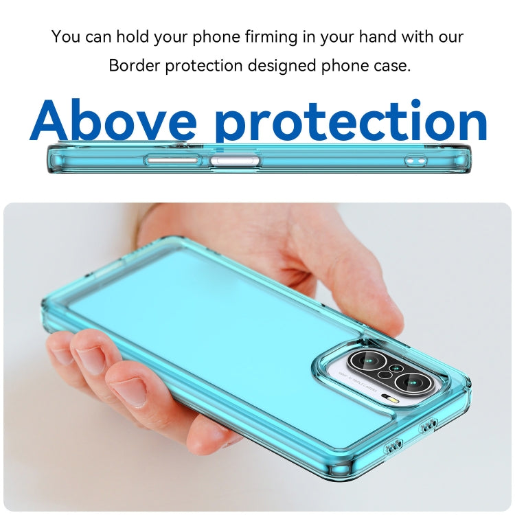 For Xiaomi Poco F3 Candy Series TPU Phone Case(Transparent Blue) - Xiaomi Cases by buy2fix | Online Shopping UK | buy2fix