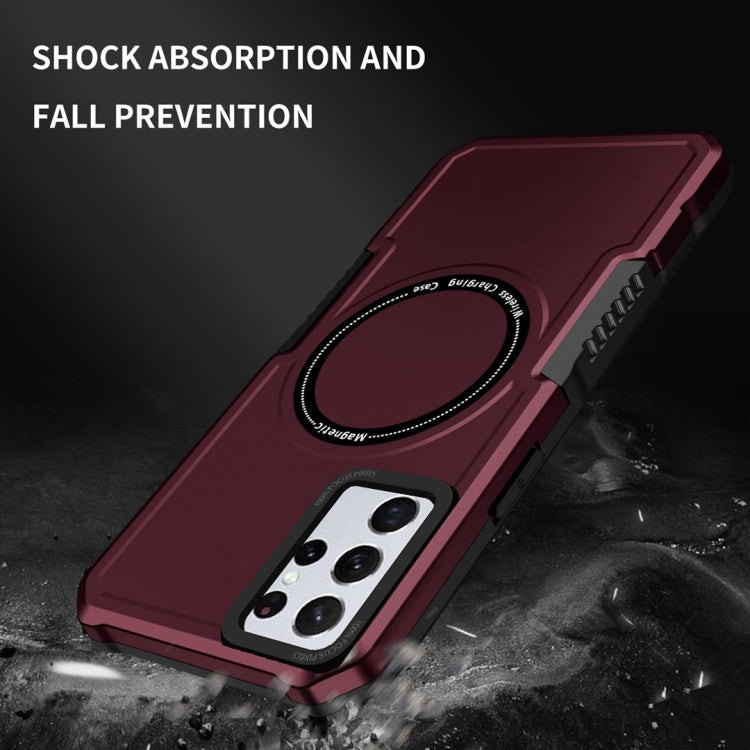 For Samsung Galaxy S23+ 5G MagSafe Shockproof Armor Phone Case(Wine Red) - Galaxy S23+ 5G Cases by buy2fix | Online Shopping UK | buy2fix