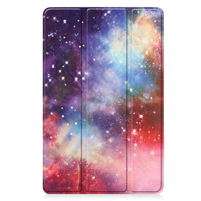 For Lenovo Tab P11 Gen 2 Custer Painted 3-Fold Holder Leather Smart Tablet Case(Milky Way Nebula) - For Lenovo by buy2fix | Online Shopping UK | buy2fix
