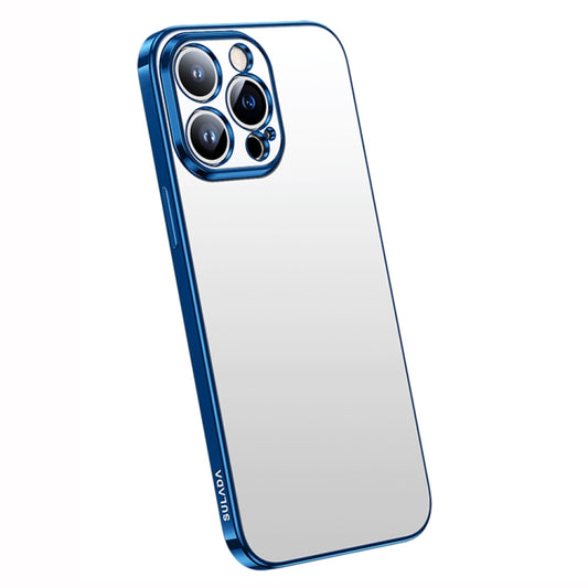 For iPhone 14 Pro SULADA Electroplating Frosted All-inclusive TPU Phone Case(Blue) - iPhone 14 Pro Cases by SULADA | Online Shopping UK | buy2fix