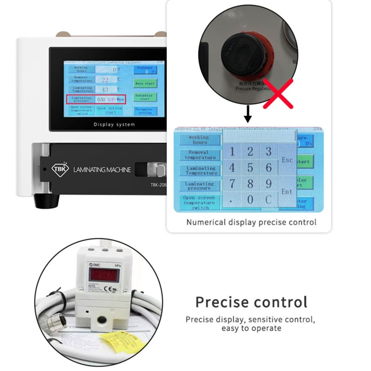 TBK 208M 3 in 1 Mini LCD Touch Screen Vacuum Laminating Bubble Remover Machine, Plug:US Plug - Defoaming Equipment by TBK | Online Shopping UK | buy2fix