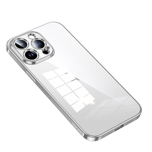 For iPhone 14 Pro SULADA Shine Through Series Plating TPU Transparent Phone Protective Case(Silver) - iPhone 14 Pro Cases by SULADA | Online Shopping UK | buy2fix