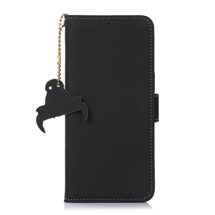 For Google Pixel 7 Genuine Leather Magnetic RFID Leather Phone Case(Black) - Google Cases by buy2fix | Online Shopping UK | buy2fix