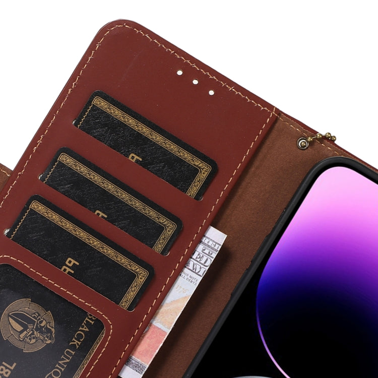 For Samsung Galaxy S23 5G Genuine Leather Magnetic RFID Leather Phone Case(Coffee) - Galaxy S23 5G Cases by buy2fix | Online Shopping UK | buy2fix