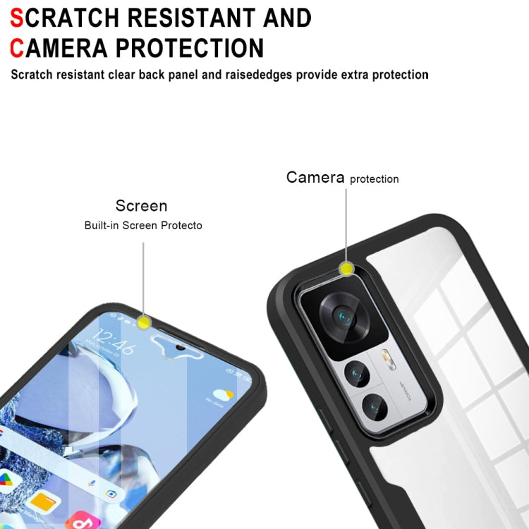 For Xiaomi 12T / 12T Pro 360 Degrees Full Coverage Phone Case(Black) - Xiaomi Cases by buy2fix | Online Shopping UK | buy2fix