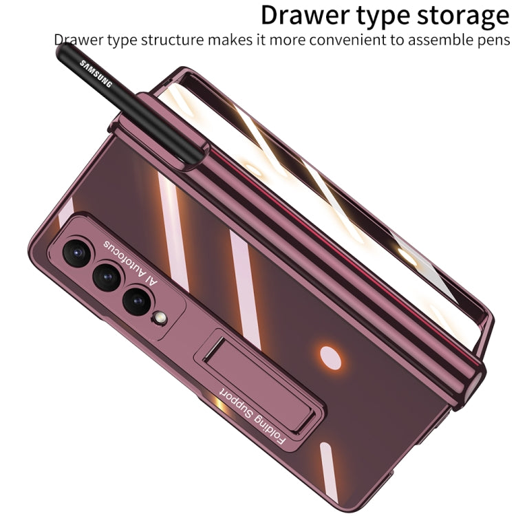For Samsung Galaxy Z Fold4 GKK Magnetic Fold Hinge Shockproof Phone Case with Pen Slots(Gold) - Galaxy Z Fold4 5G Cases by GKK | Online Shopping UK | buy2fix