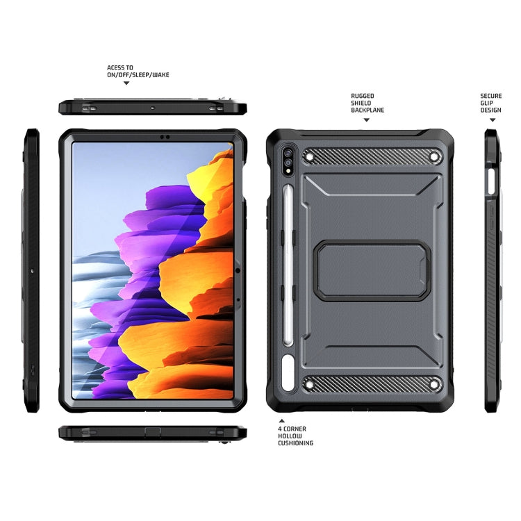 For Samsung Galaxy Tab S7/S8 Explorer PC + TPU Tablet Protective Case with Pen Slot(Grey) - Galaxy Tab S7 by buy2fix | Online Shopping UK | buy2fix