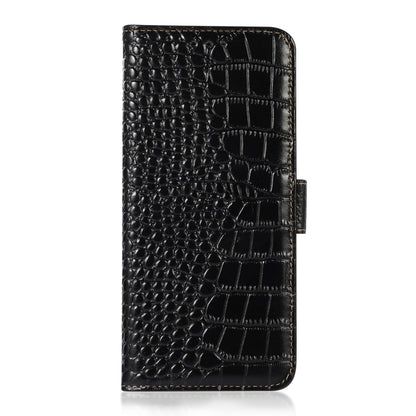 For Motorola Moto X40 Pro Crocodile Top Layer Cowhide Leather Phone Case(Black) - Motorola Cases by buy2fix | Online Shopping UK | buy2fix