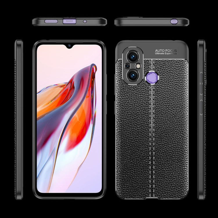 For Xiaomi Redmi 12C Litchi Texture Shockproof TPU Phone Case(Black) - Xiaomi Cases by buy2fix | Online Shopping UK | buy2fix