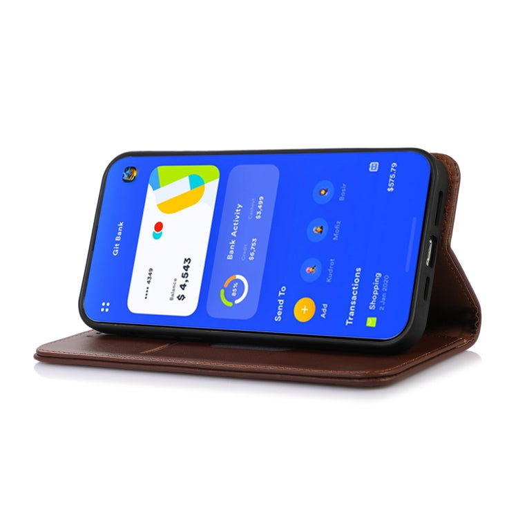 For OnePlus Nord CE 3 Lite KHAZNEH Nappa Top Layer Cowhide Leather Phone Case(Brown) - OnePlus Cases by buy2fix | Online Shopping UK | buy2fix