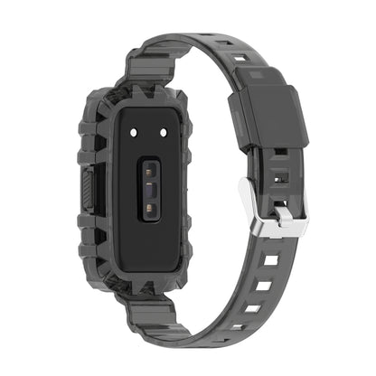 For Honor Band 7 Integrated Transparent Silicone Watch Band(Black) - Watch Bands by buy2fix | Online Shopping UK | buy2fix