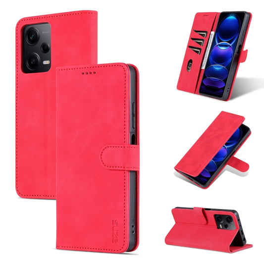 For Xiaomi Redmi Note 12 Pro 5G Global / China / Note 12 Pro 5G Speed / Poco X5 Pro AZNS Skin Feel Calf Texture Flip Leather Phone Case(Red) - Note 12 Pro Cases by AZNS | Online Shopping UK | buy2fix