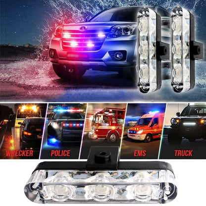 4 in 1 Car 12LEDs Grille Flash Lights Warning Lights with Wireless Remote Control, Color:White - In Car by buy2fix | Online Shopping UK | buy2fix