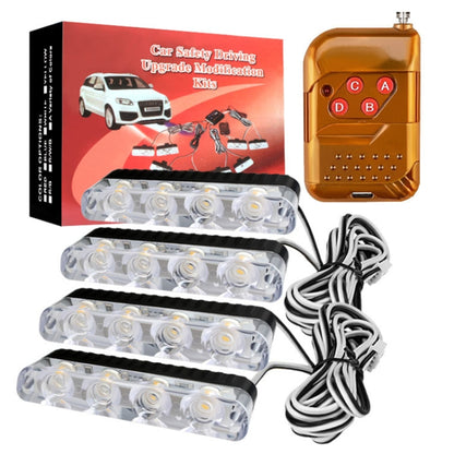 4 in 1 Car 16LEDs Grille Flash Lights Warning Lights with Wireless Remote Control(Red Yellow) - In Car by buy2fix | Online Shopping UK | buy2fix