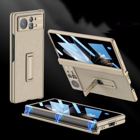 For Xiaomi Mix Fold 2 GKK Magnetic Hinge Flip Leather Phone Case with Holder(Gold) - Xiaomi Cases by GKK | Online Shopping UK | buy2fix
