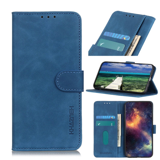 For Samsung Galaxy A24 4G / A25 5G KHAZNEH Retro Texture Flip Leather Phone Case(Blue) - Galaxy Phone Cases by buy2fix | Online Shopping UK | buy2fix