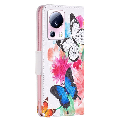 For Xiaomi 13 Lite / Civi 2 Colored Drawing Pattern Leather Phone Case(Butterfly) - 13 Lite Cases by buy2fix | Online Shopping UK | buy2fix