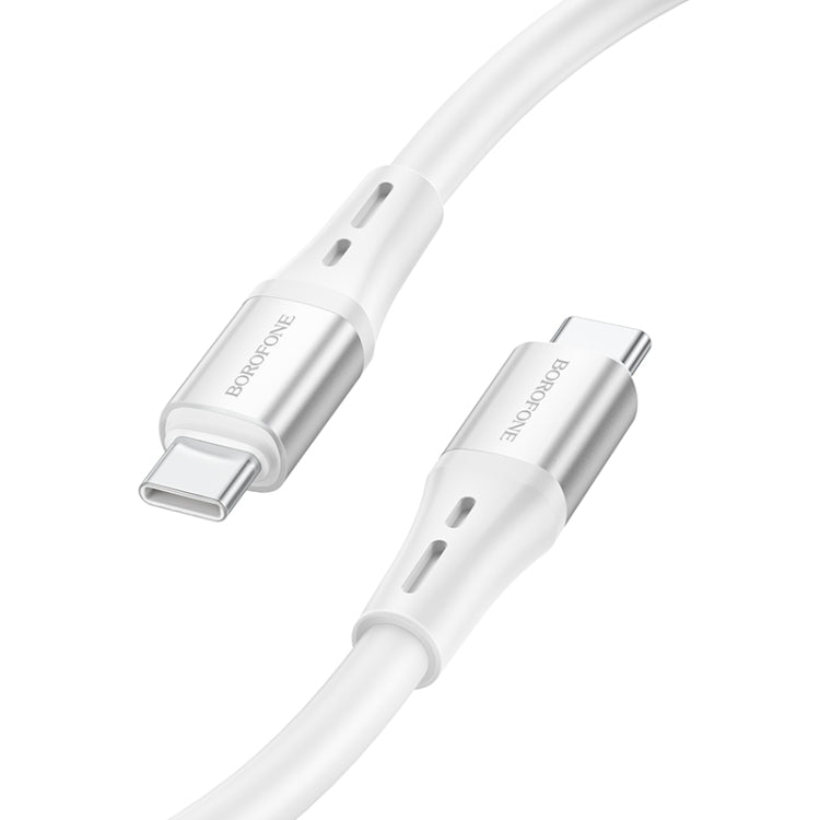 Borofone BX88 Type-C to Type-C Solid Silicone Charging Data Cable, Length:1m(White) -  by Borofone | Online Shopping UK | buy2fix