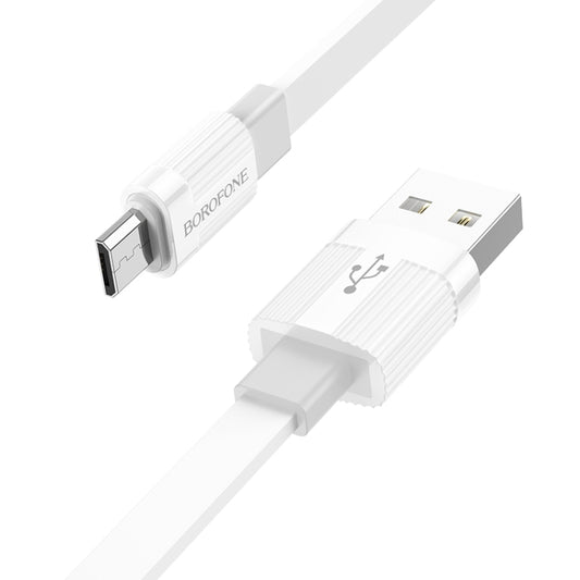 Borofone BX89 USB to Micro USB Union 2.4A Charging Data Cable, Length:1m(White Gray) -  by Borofone | Online Shopping UK | buy2fix