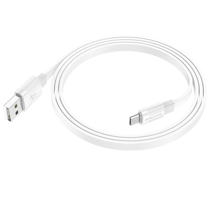 Borofone BX89 USB to Micro USB Union 2.4A Charging Data Cable, Length:1m(White Gray) -  by Borofone | Online Shopping UK | buy2fix